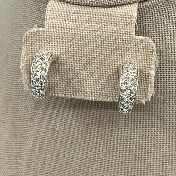 Vintage QVC Necklace & Earring Set – Silver-Tone with Crystal / CZ Accents - Picture 10 of 17